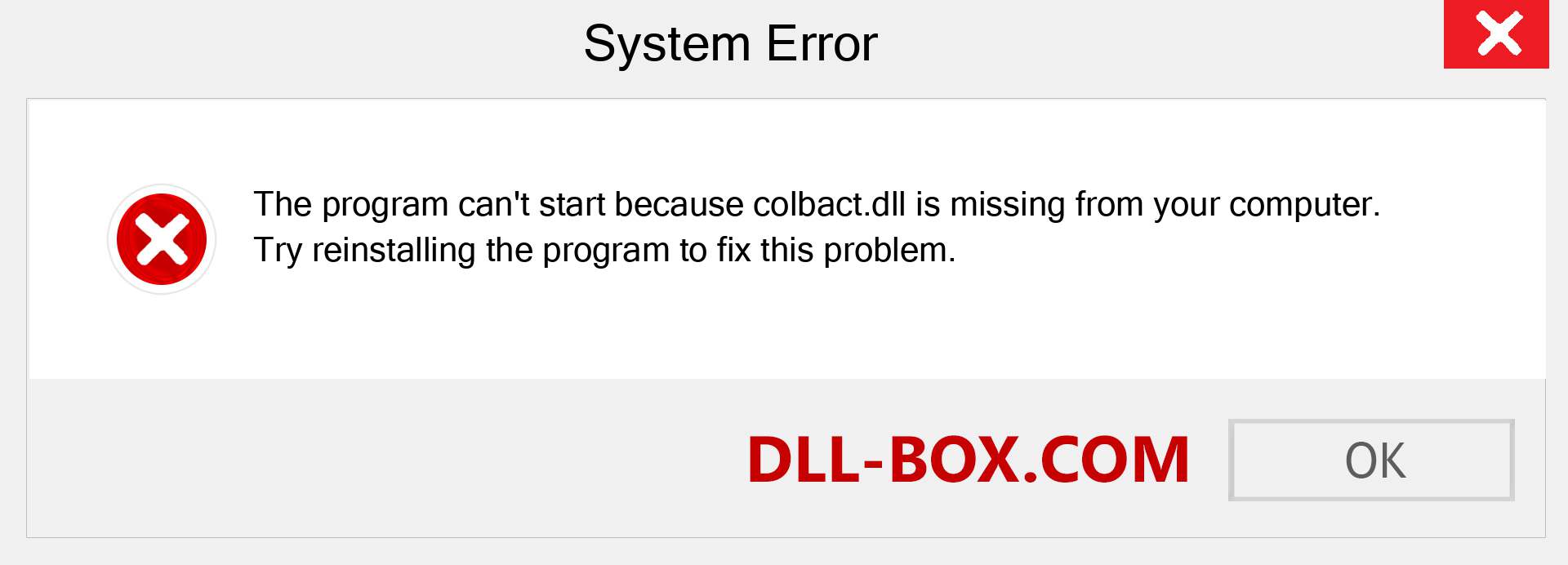  colbact.dll file is missing?. Download for Windows 7, 8, 10 - Fix  colbact dll Missing Error on Windows, photos, images