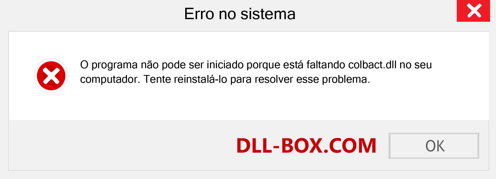 Arquivo colbact.dll ausente ?. Download para Windows 7, 8, 10 - Correção de erro ausente colbact dll no Windows, fotos, imagens